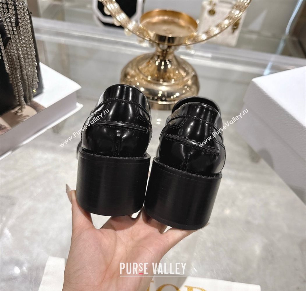 Dior Boy Loafer Pumps 5cm in Brushed Calfskin Leather Black 2025 1216 (MD-251216090)