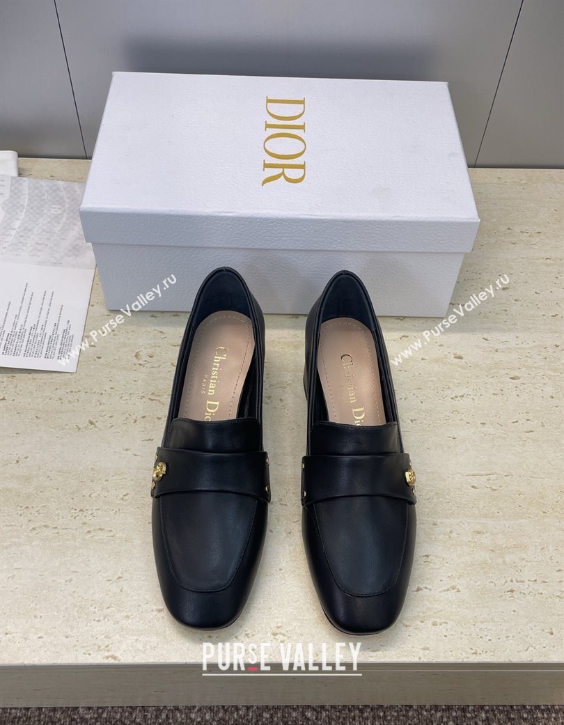 Dior D-New Loafers 3.5cm in Calfskin Leather Black 2025 DR121602 (JC-251216096)