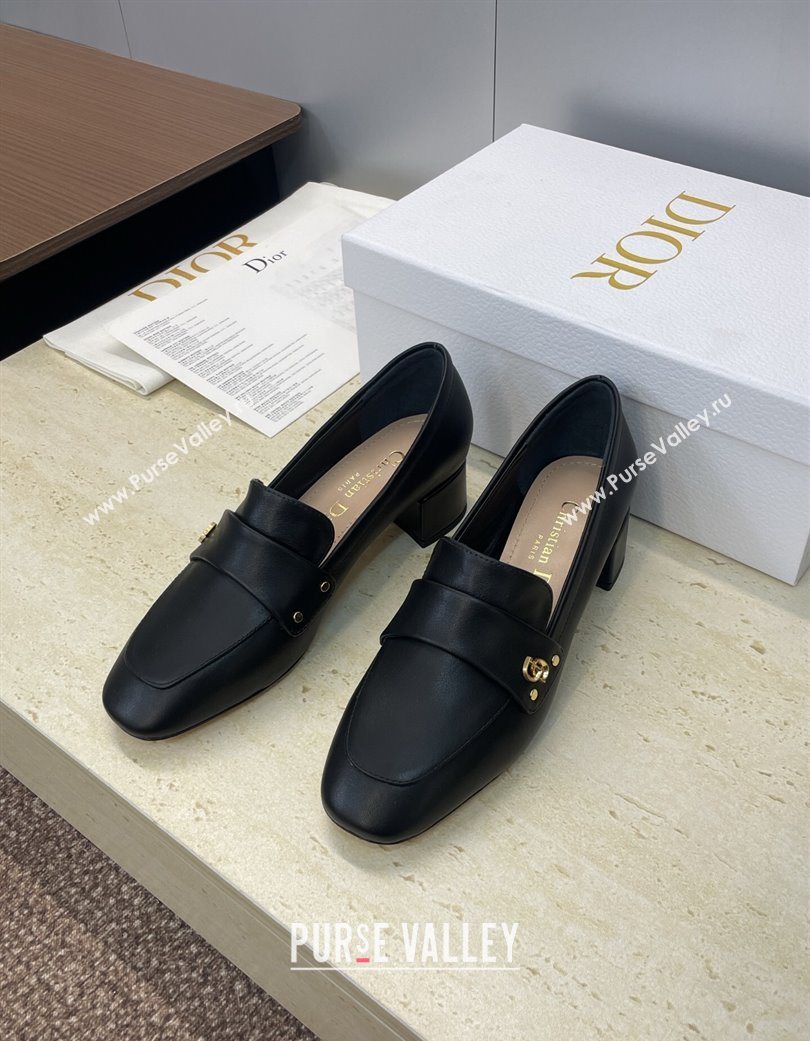 Dior D-New Loafers 3.5cm in Calfskin Leather Black 2025 DR121602 (JC-251216096)