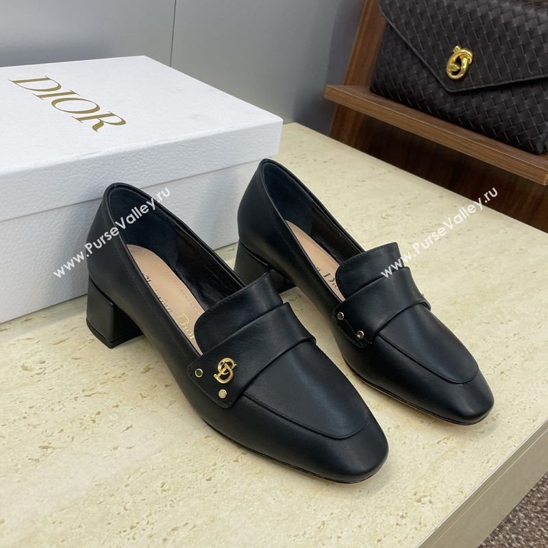 Dior D-New Loafers 3.5cm in Calfskin Leather Black 2025 DR121602 (JC-251216096)