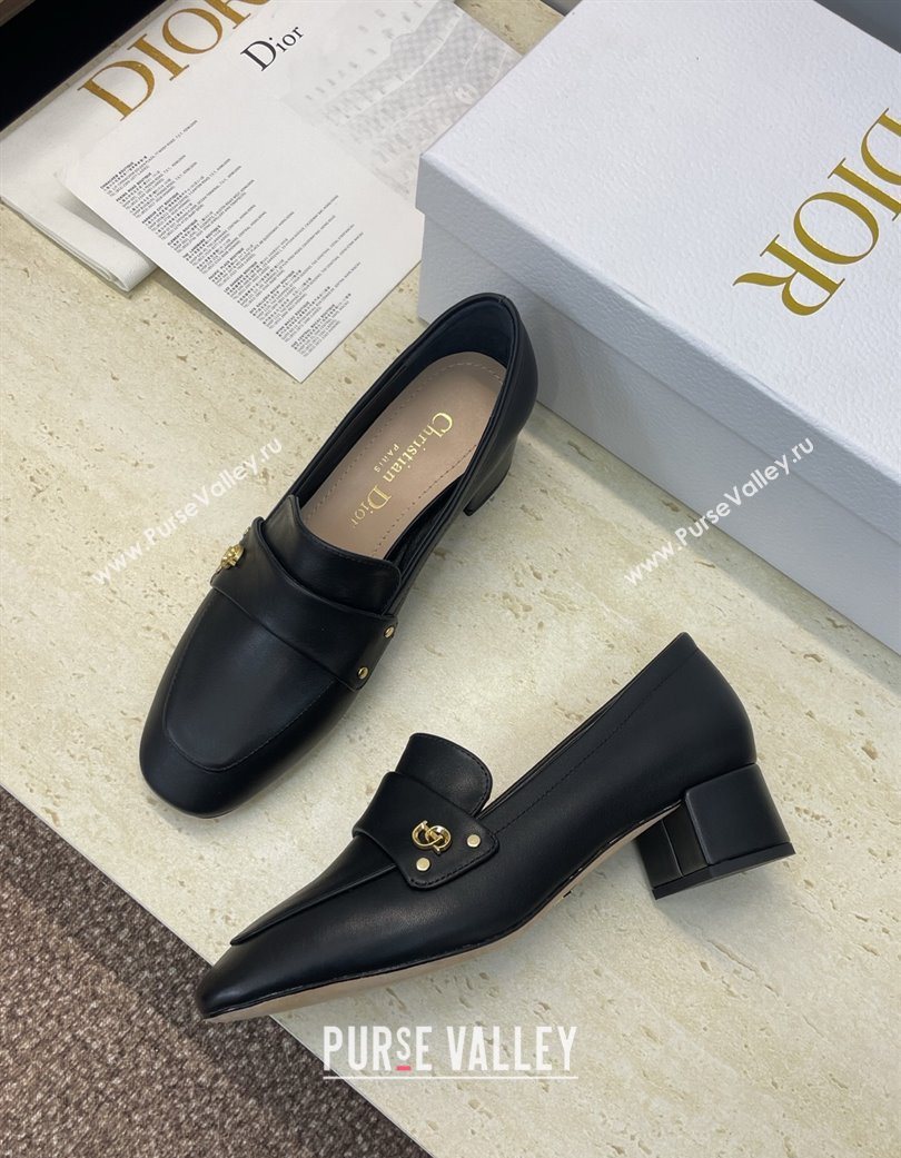 Dior D-New Loafers 3.5cm in Calfskin Leather Black 2025 DR121602 (JC-251216096)