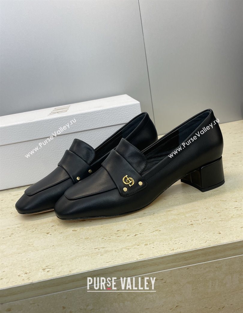 Dior D-New Loafers 3.5cm in Calfskin Leather Black 2025 DR121602 (JC-251216096)