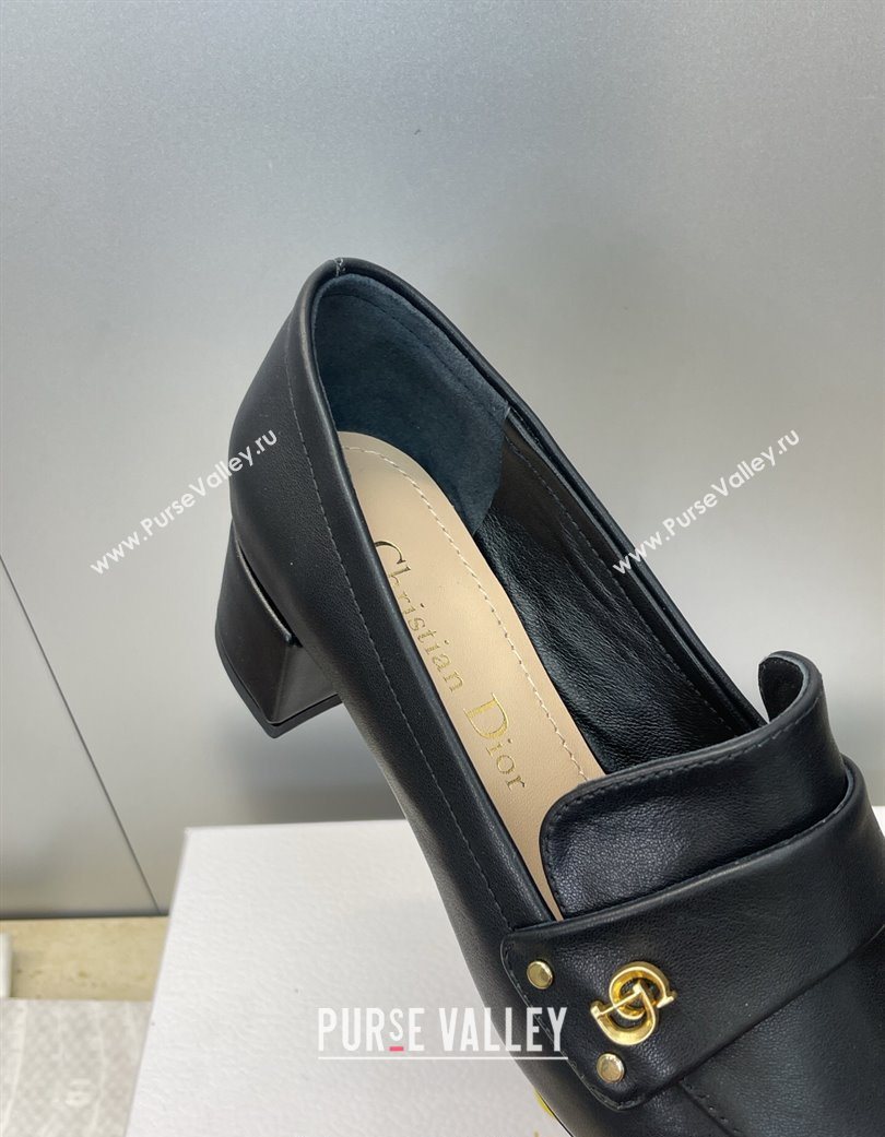 Dior D-New Loafers 3.5cm in Calfskin Leather Black 2025 DR121602 (JC-251216096)