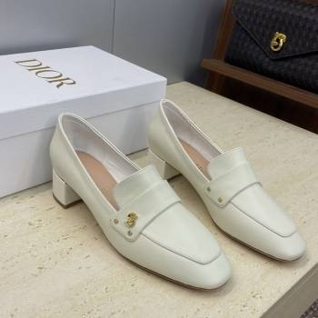 Dior D-New Loafers 3.5cm in Calfskin Leather White 2025 DR121602 (JC-251216097)