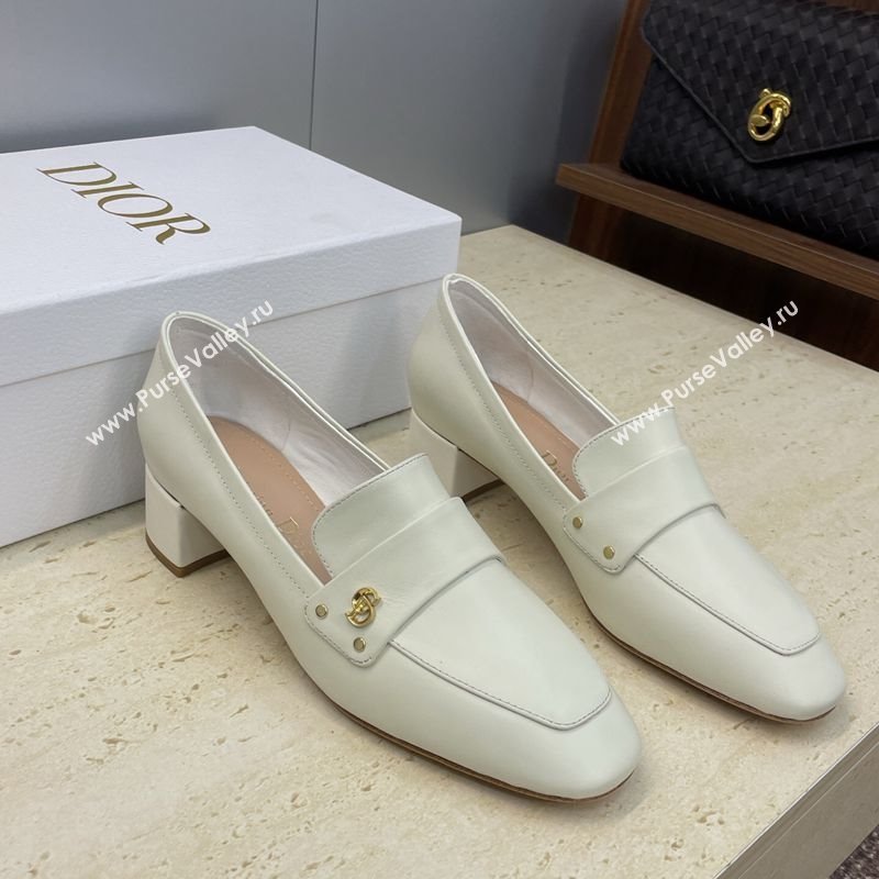 Dior D-New Loafers 3.5cm in Calfskin Leather White 2025 DR121602 (JC-251216097)