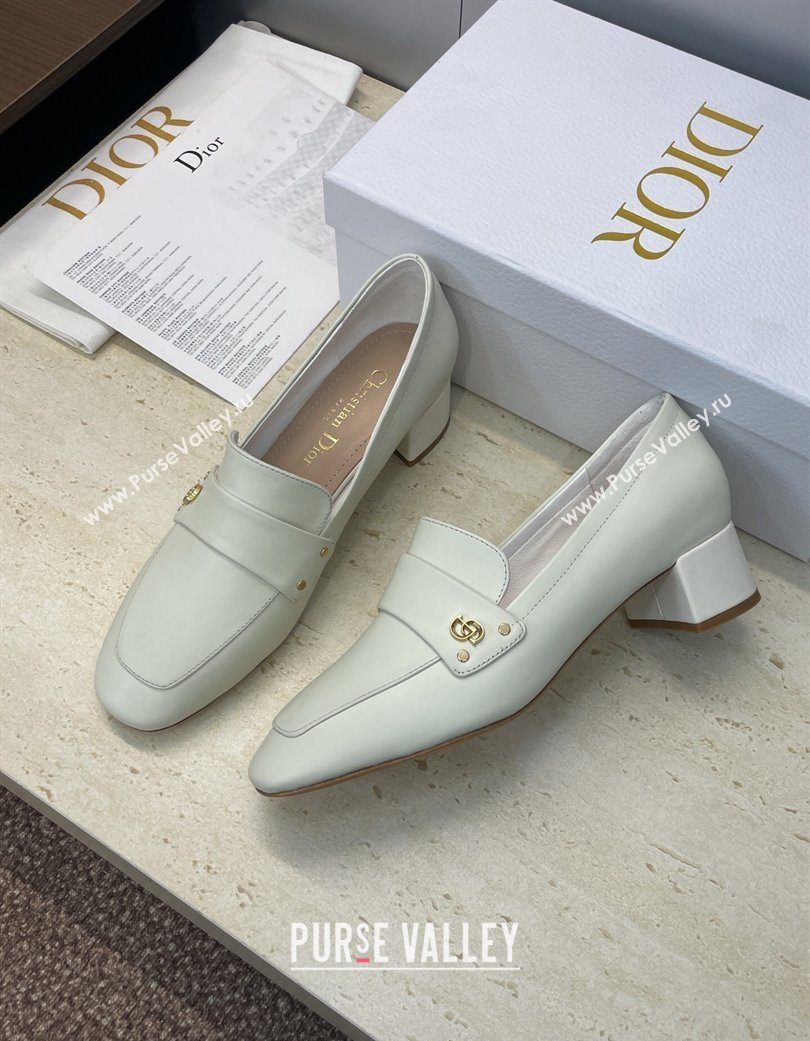 Dior D-New Loafers 3.5cm in Calfskin Leather White 2025 DR121602 (JC-251216097)