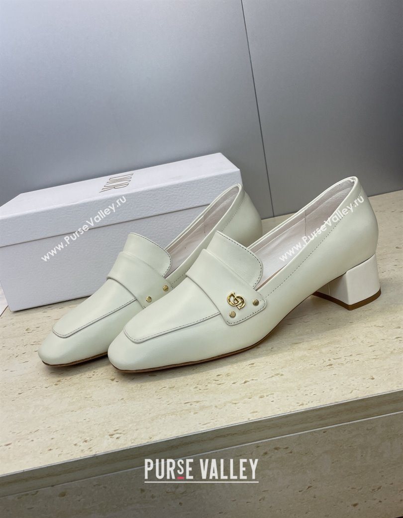 Dior D-New Loafers 3.5cm in Calfskin Leather White 2025 DR121602 (JC-251216097)