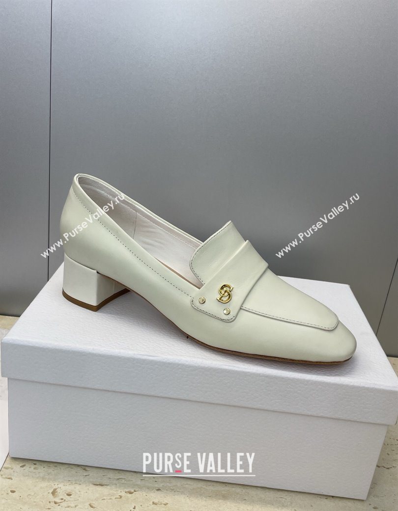 Dior D-New Loafers 3.5cm in Calfskin Leather White 2025 DR121602 (JC-251216097)