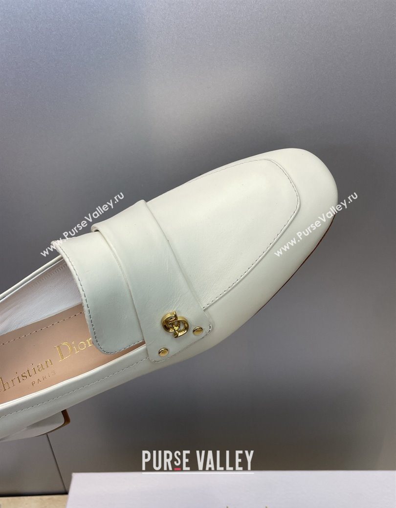 Dior D-New Loafers 3.5cm in Calfskin Leather White 2025 DR121602 (JC-251216097)