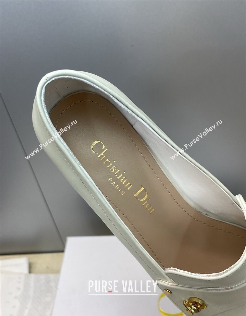 Dior D-New Loafers 3.5cm in Calfskin Leather White 2025 DR121602 (JC-251216097)