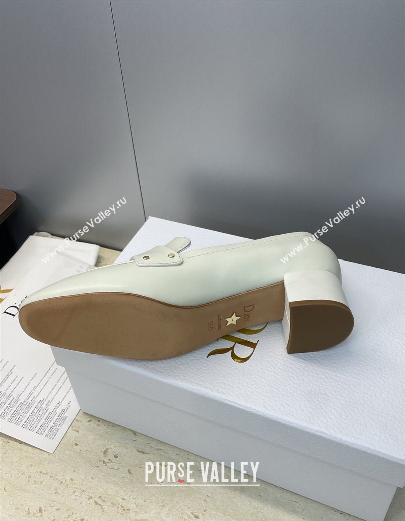 Dior D-New Loafers 3.5cm in Calfskin Leather White 2025 DR121602 (JC-251216097)