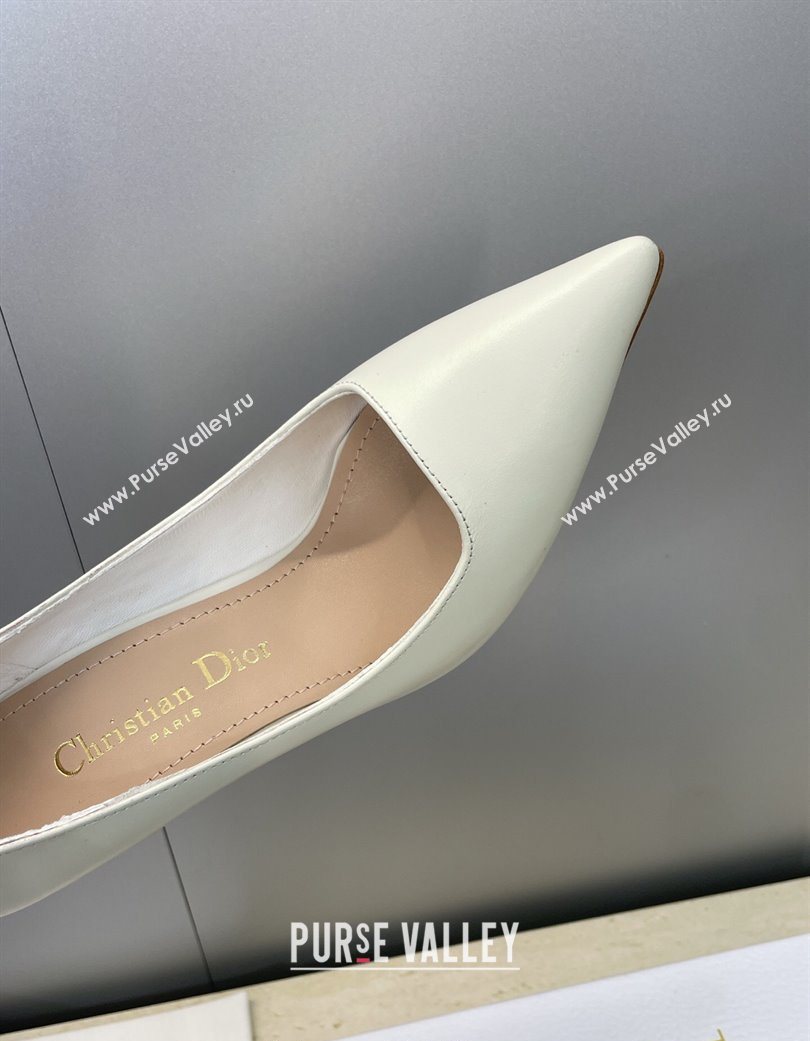 Dior D-Time Pumps 8cm in Calfskin Leather White 2025 DR121703 (JC-251217039)