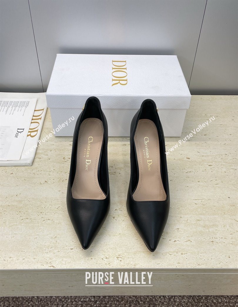 Dior D-Time Pumps 8cm in Calfskin Leather Black 2025 DR121703 (JC-251217040)