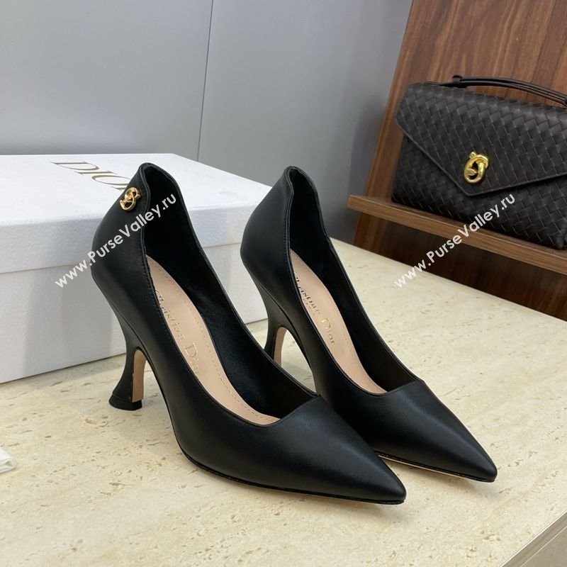 Dior D-Time Pumps 8cm in Calfskin Leather Black 2025 DR121703 (JC-251217040)