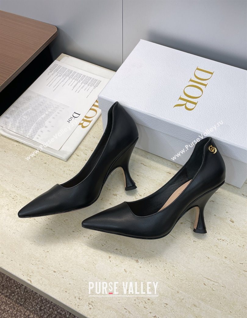 Dior D-Time Pumps 8cm in Calfskin Leather Black 2025 DR121703 (JC-251217040)