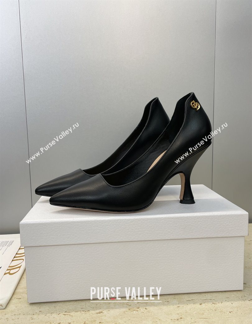 Dior D-Time Pumps 8cm in Calfskin Leather Black 2025 DR121703 (JC-251217040)