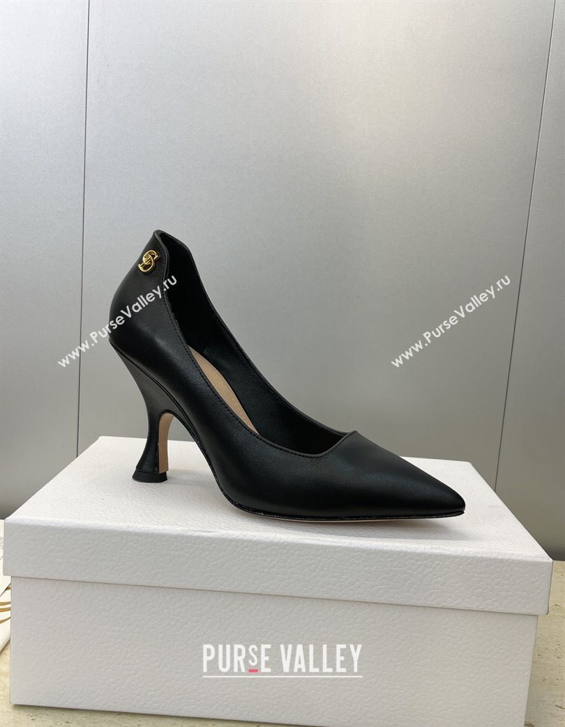 Dior D-Time Pumps 8cm in Calfskin Leather Black 2025 DR121703 (JC-251217040)