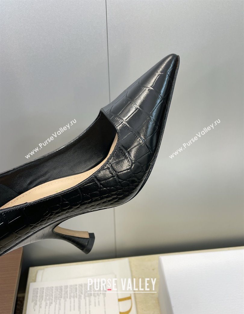Dior D-Time Pumps 8cm in Embossed Leather Black 2025 DR121703 (JC-251217042)