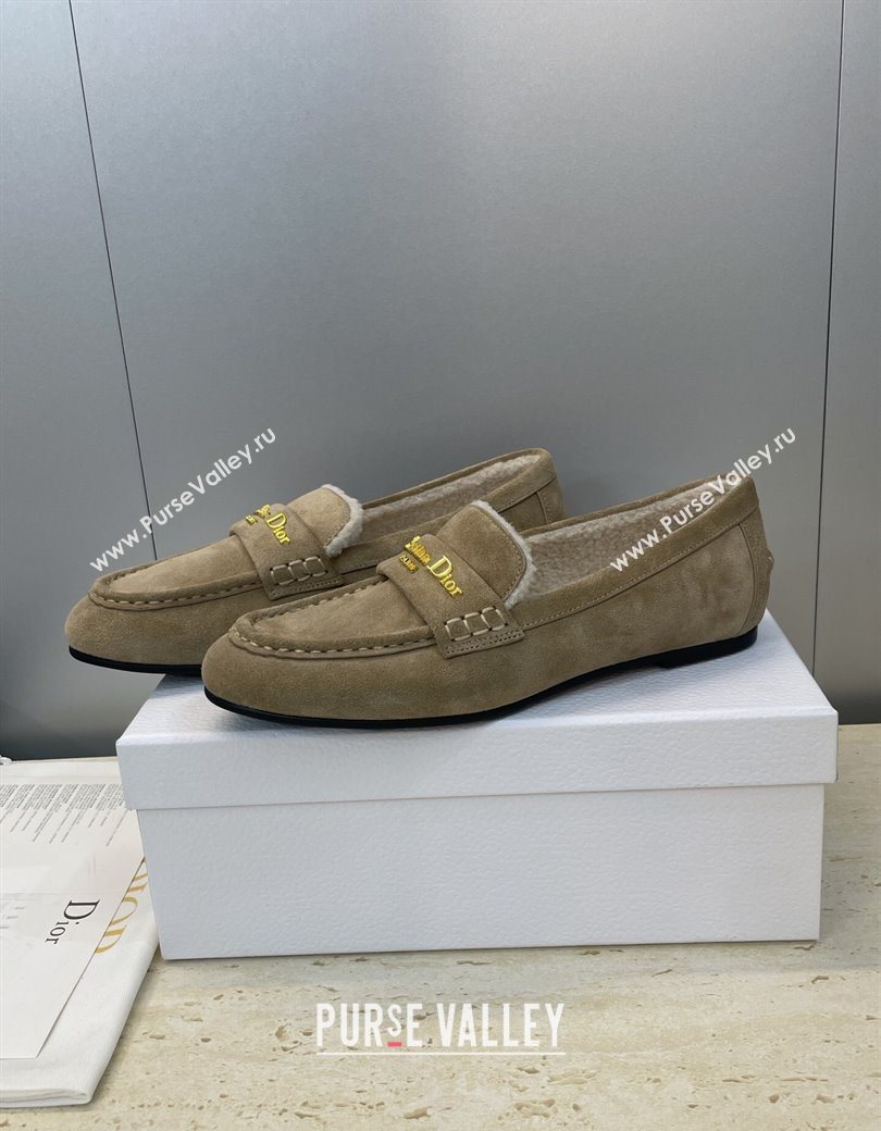 Dior DiorAlps Boy Flat Loafers in Suede and Shearling Grey2 2025 DR121603 (JC-251216098)