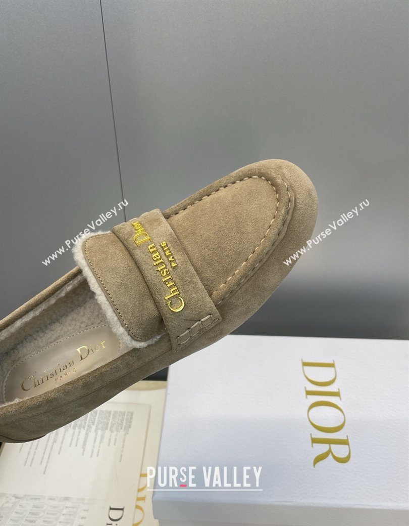 Dior DiorAlps Boy Flat Loafers in Suede and Shearling Grey2 2025 DR121603 (JC-251216098)