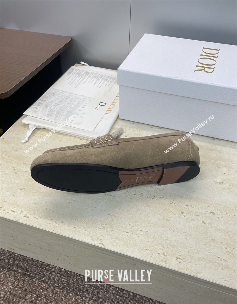 Dior DiorAlps Boy Flat Loafers in Suede and Shearling Grey2 2025 DR121603 (JC-251216098)