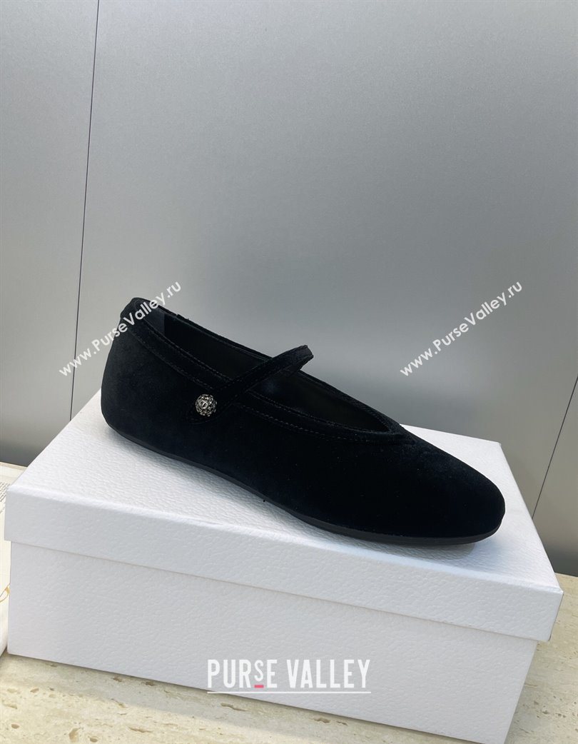 Dior New Ballet Flats in Suede Black 2025 DR121604 (JC-251216101)