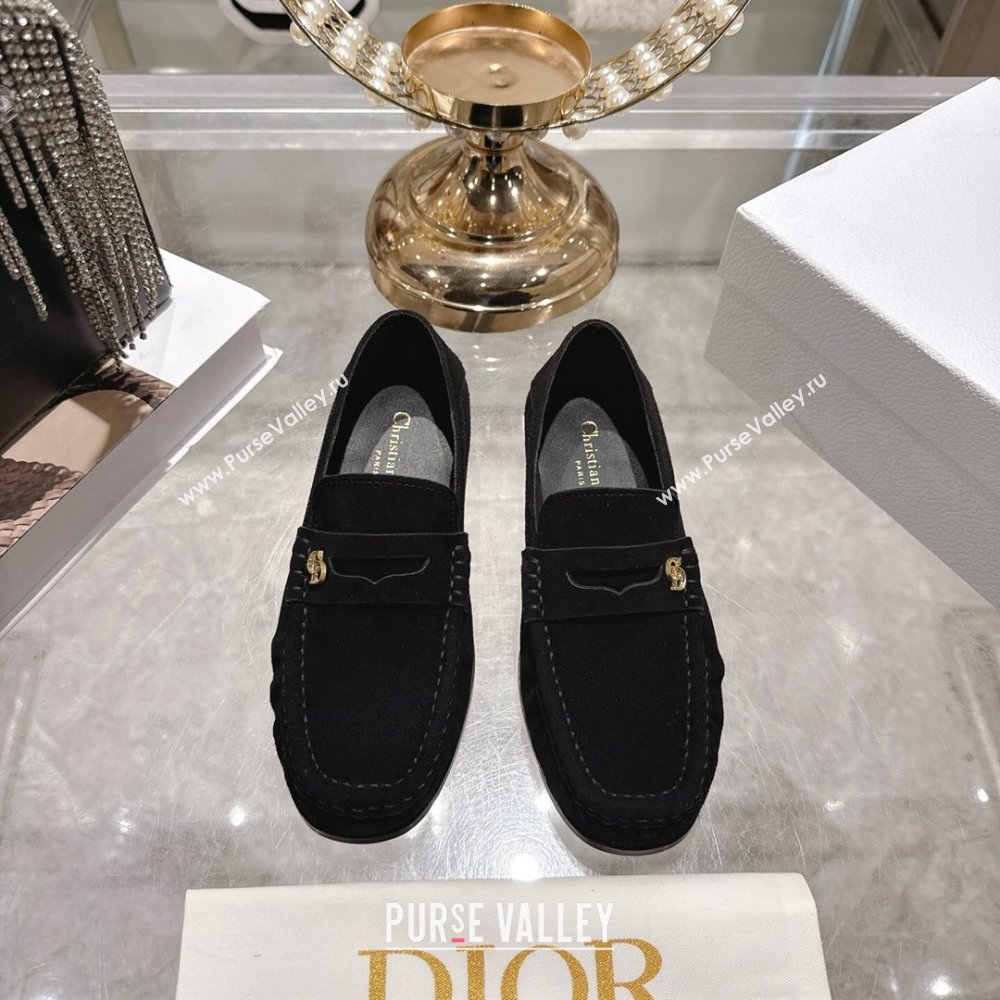 Dior Time Flat Loafers in Suede Black 2025 DR121605 (MD-251216110)