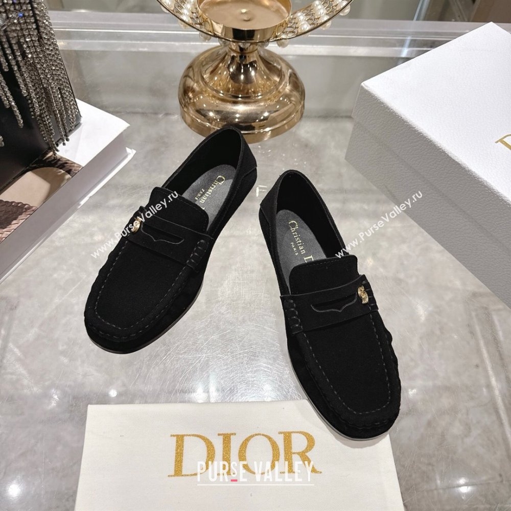 Dior Time Flat Loafers in Suede Black 2025 DR121605 (MD-251216110)