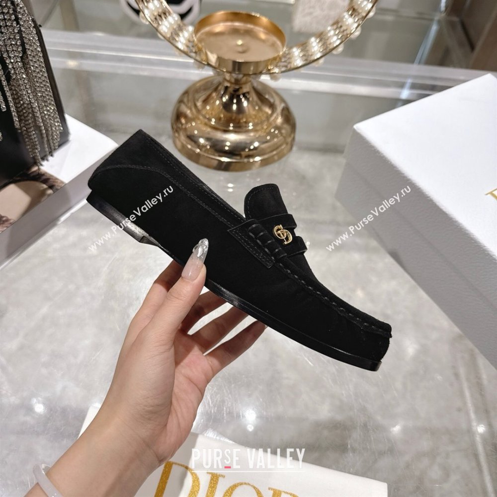 Dior Time Flat Loafers in Suede Black 2025 DR121605 (MD-251216110)