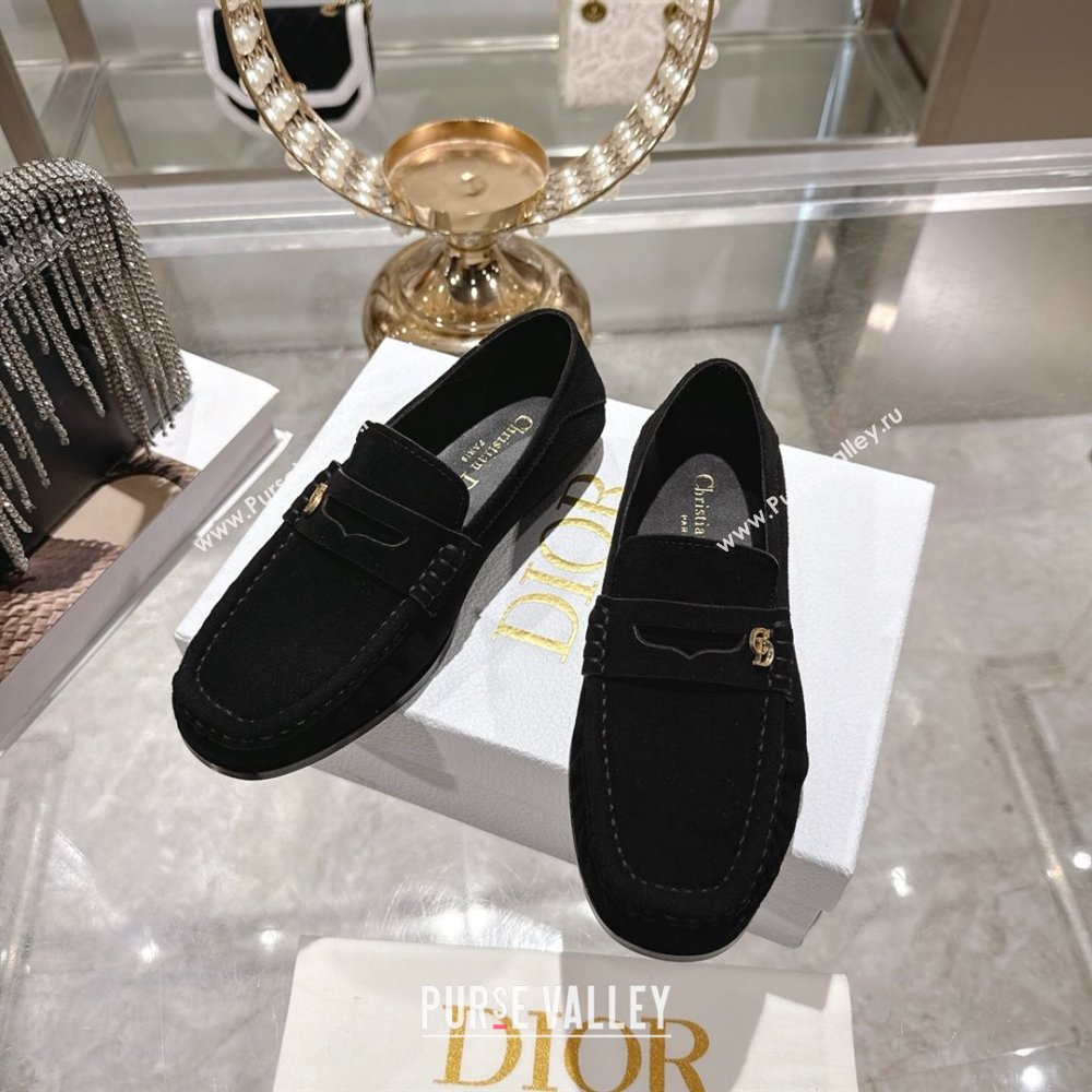 Dior Time Flat Loafers in Suede Black 2025 DR121605 (MD-251216110)