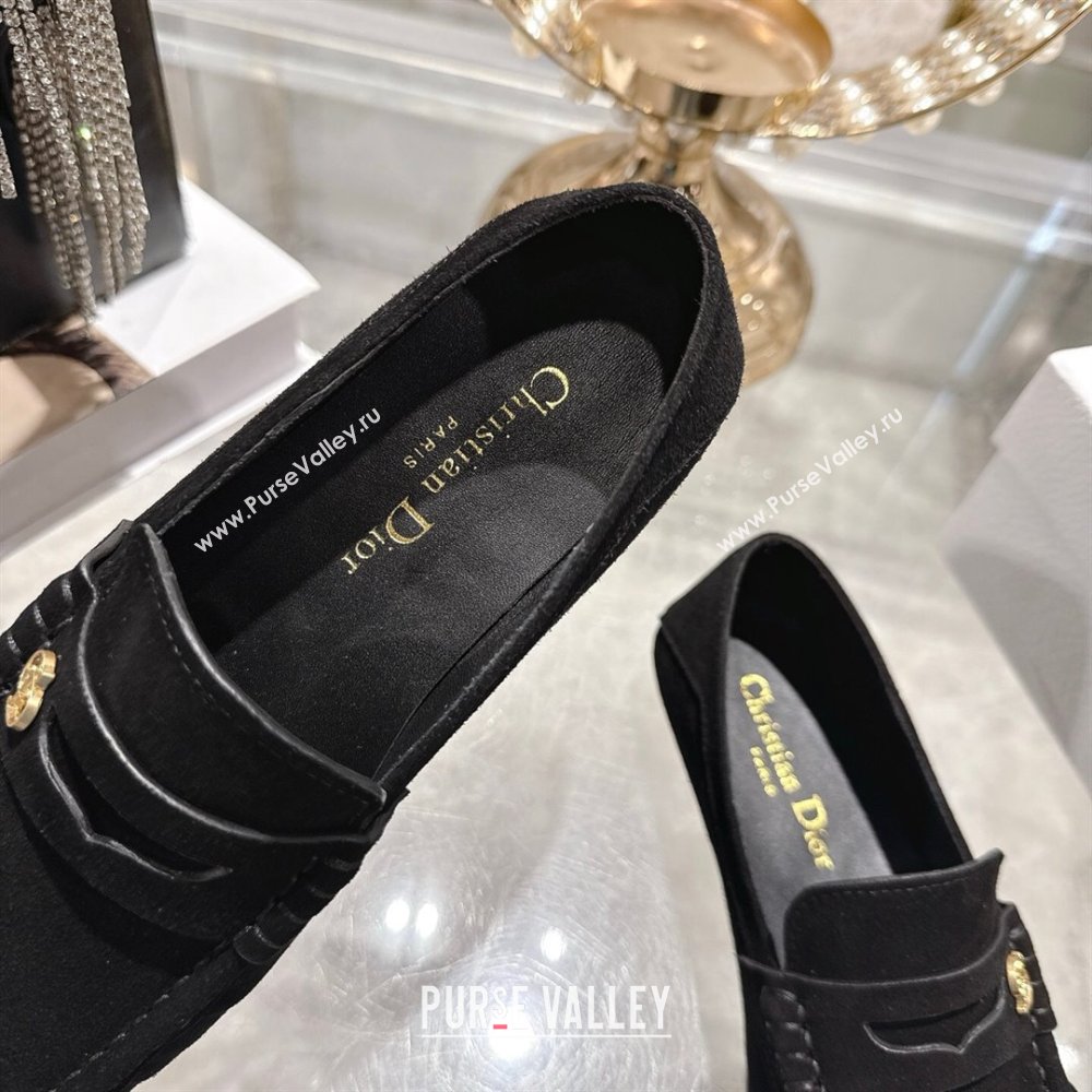 Dior Time Flat Loafers in Suede Black 2025 DR121605 (MD-251216110)