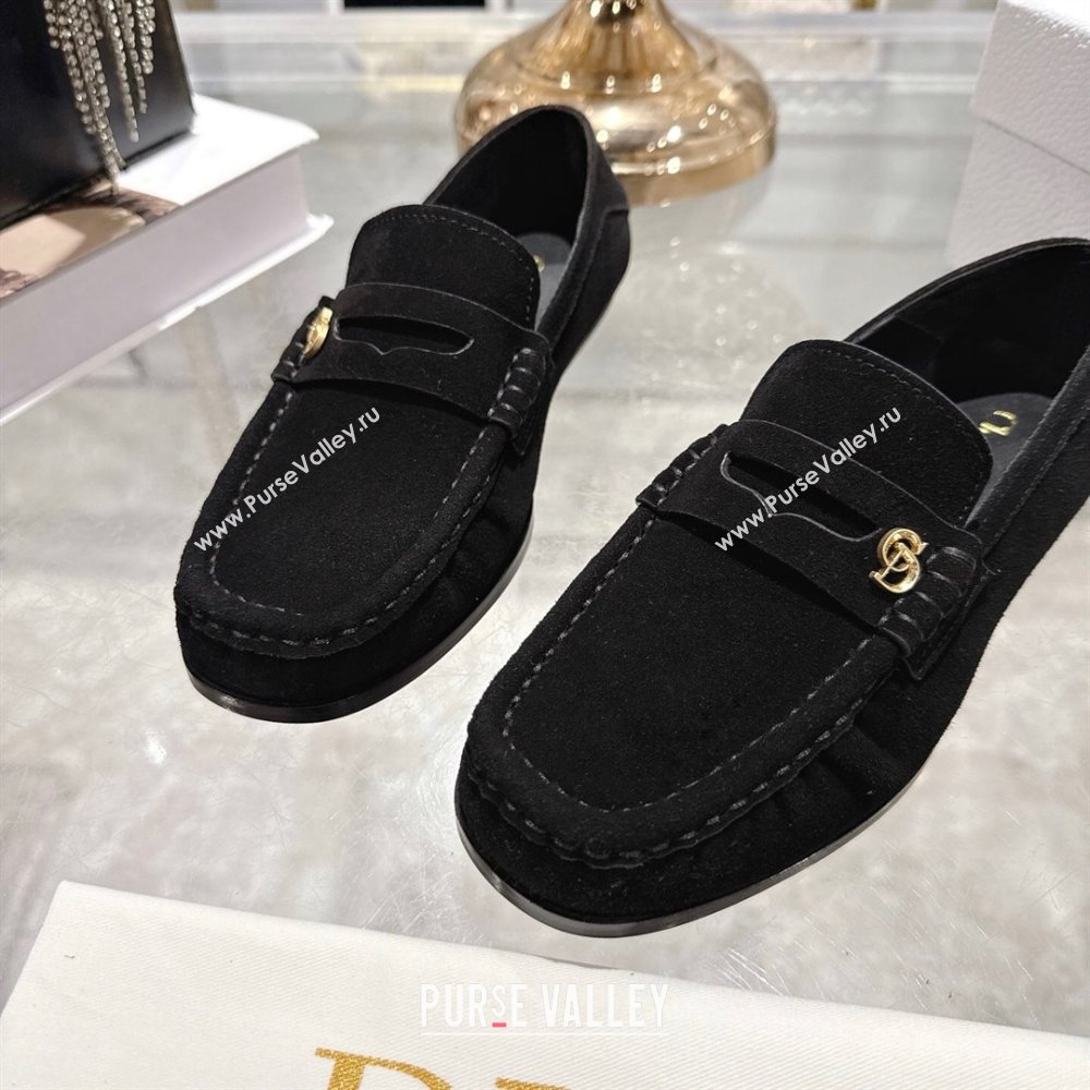 Dior Time Flat Loafers in Suede Black 2025 DR121605 (MD-251216110)