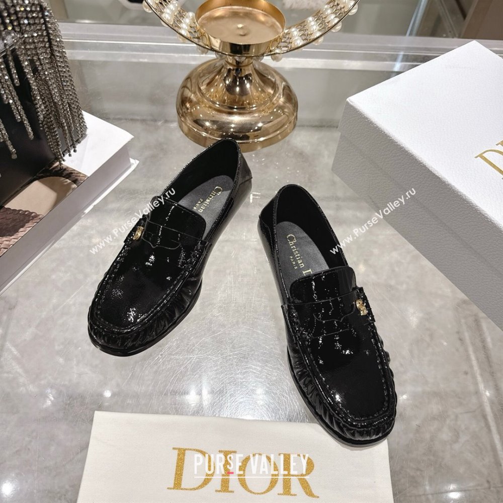 Dior Time Flat Loafers in Patent Leather Black 2025 DR121605 (MD-251216111)