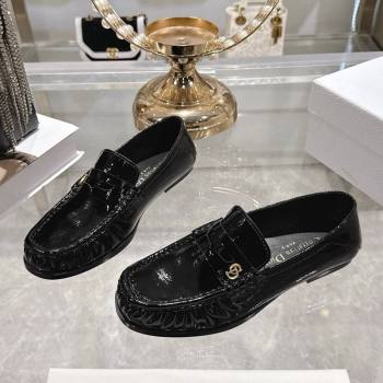 Dior Time Flat Loafers in Patent Leather Black 2025 DR121605 (MD-251216111)