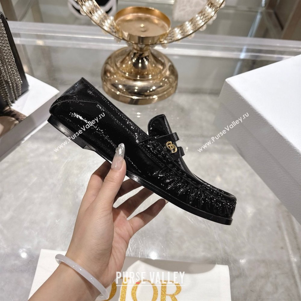 Dior Time Flat Loafers in Patent Leather Black 2025 DR121605 (MD-251216111)