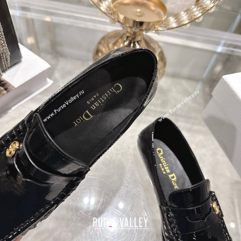 Dior Time Flat Loafers in Patent Leather Black 2025 DR121605 (MD-251216111)