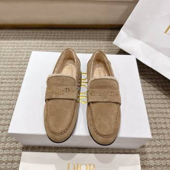 Dior DiorAlps Boy Flat Loafers in Suede and Shearling Beige 2025 DR121603 (MD-251216105)