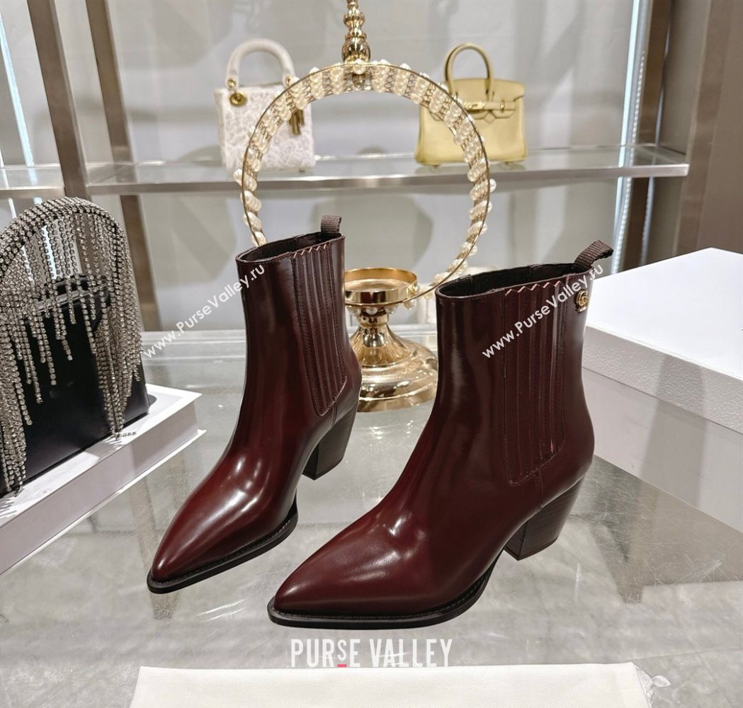Dior Wild Heeled Ankle Boots 5cm in Calfskin Leather Dark Burgundy 2025 DR121610 (MD-251216128)