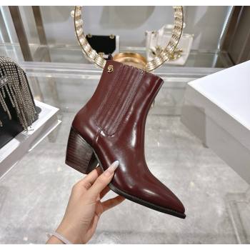 Dior Wild Heeled Ankle Boots 5cm in Calfskin Leather Dark Burgundy 2025 DR121610 (MD-251216128)