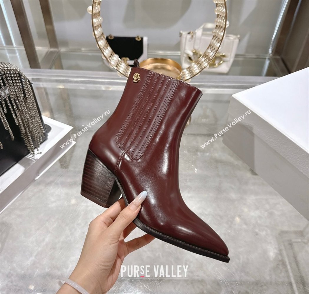 Dior Wild Heeled Ankle Boots 5cm in Calfskin Leather Dark Burgundy 2025 DR121610 (MD-251216128)
