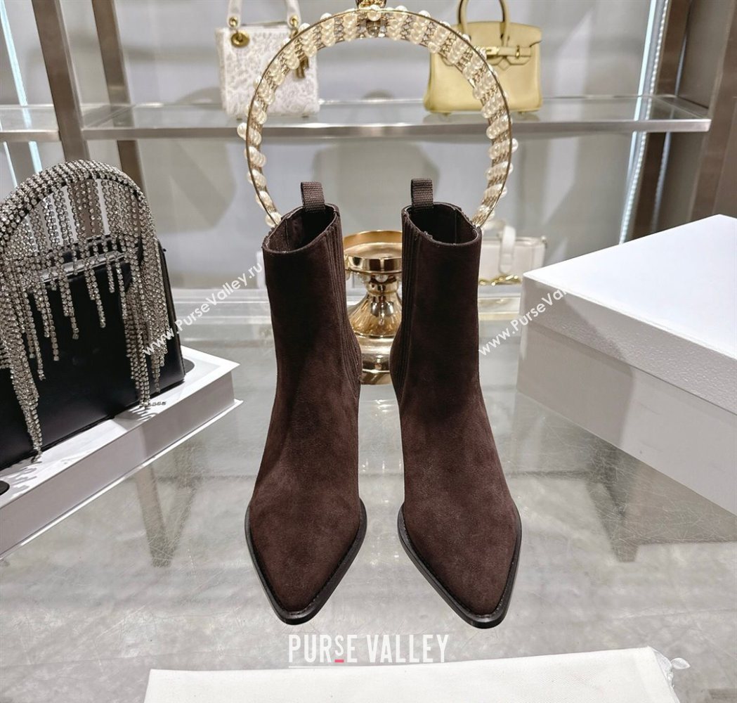 Dior Wild Heeled Ankle Boots 5cm in Suede Chocolate Brown 2025 DR121610 (MD-251216130)