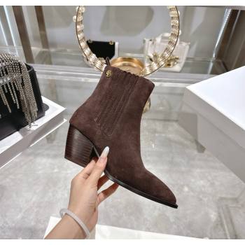 Dior Wild Heeled Ankle Boots 5cm in Suede Chocolate Brown 2025 DR121610 (MD-251216130)