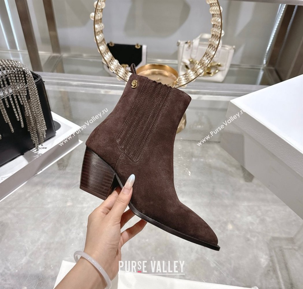Dior Wild Heeled Ankle Boots 5cm in Suede Chocolate Brown 2025 DR121610 (MD-251216130)