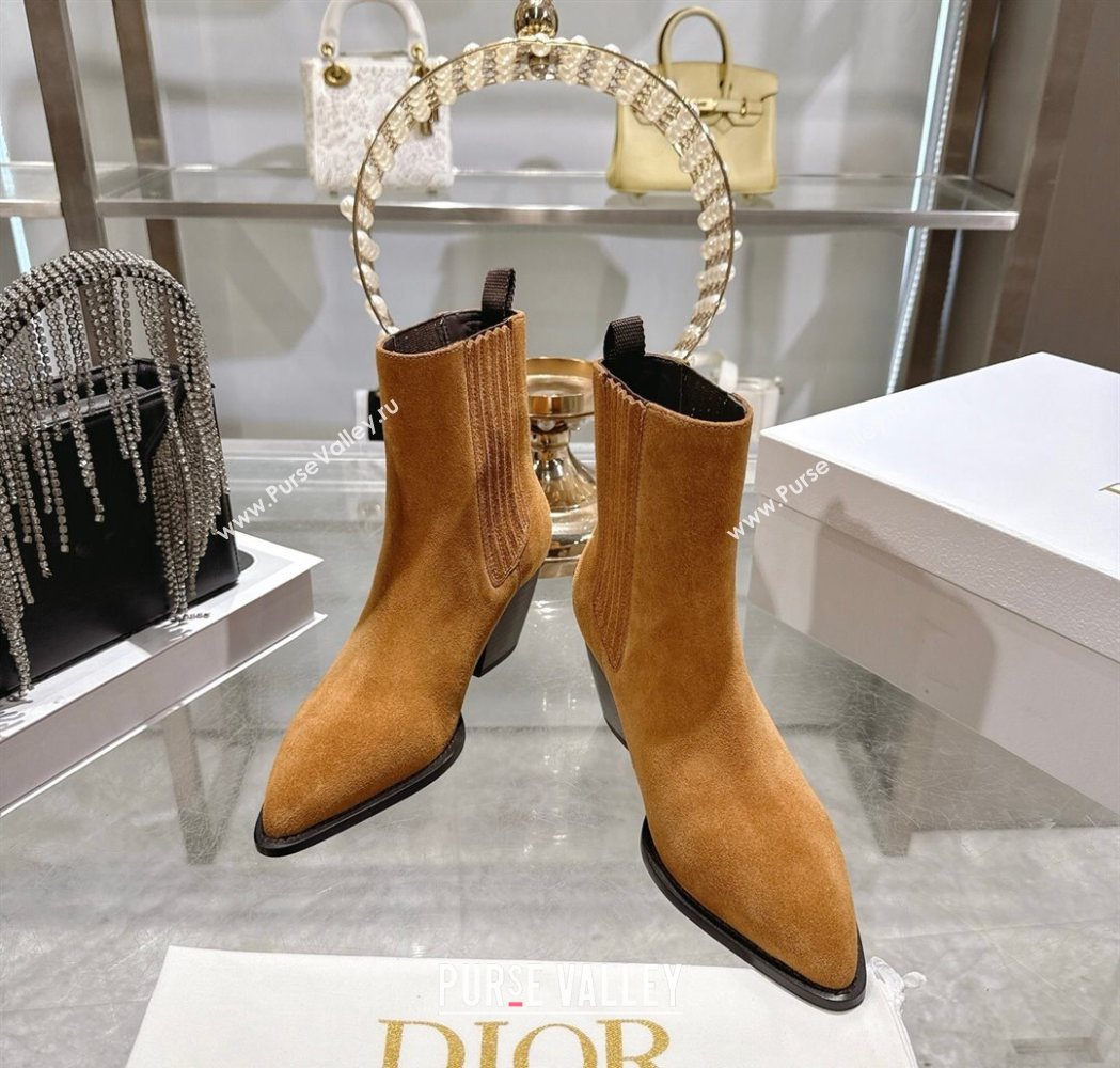 Dior Wild Heeled Ankle Boots 5cm in Suede Brown Yellow 2025 DR121610 (MD-251216131)
