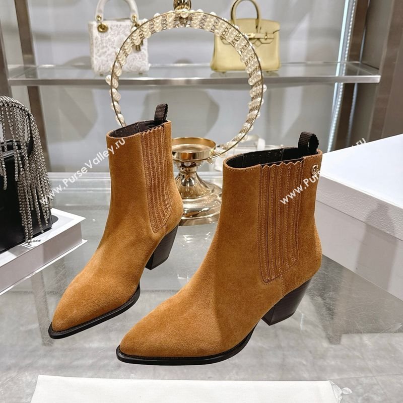 Dior Wild Heeled Ankle Boots 5cm in Suede Brown Yellow 2025 DR121610 (MD-251216131)