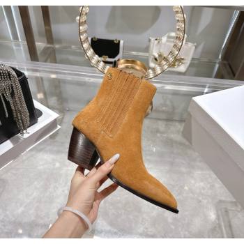 Dior Wild Heeled Ankle Boots 5cm in Suede Brown Yellow 2025 DR121610 (MD-251216131)