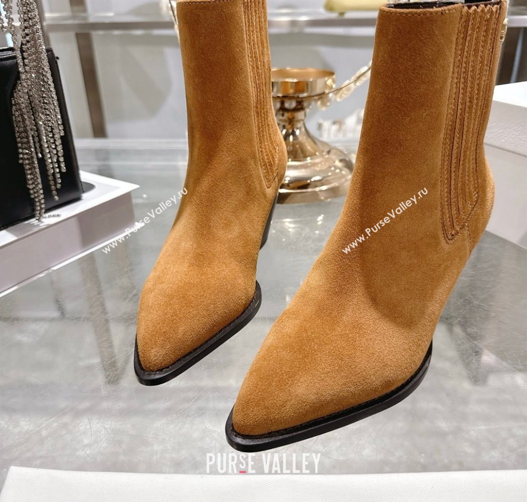 Dior Wild Heeled Ankle Boots 5cm in Suede Brown Yellow 2025 DR121610 (MD-251216131)
