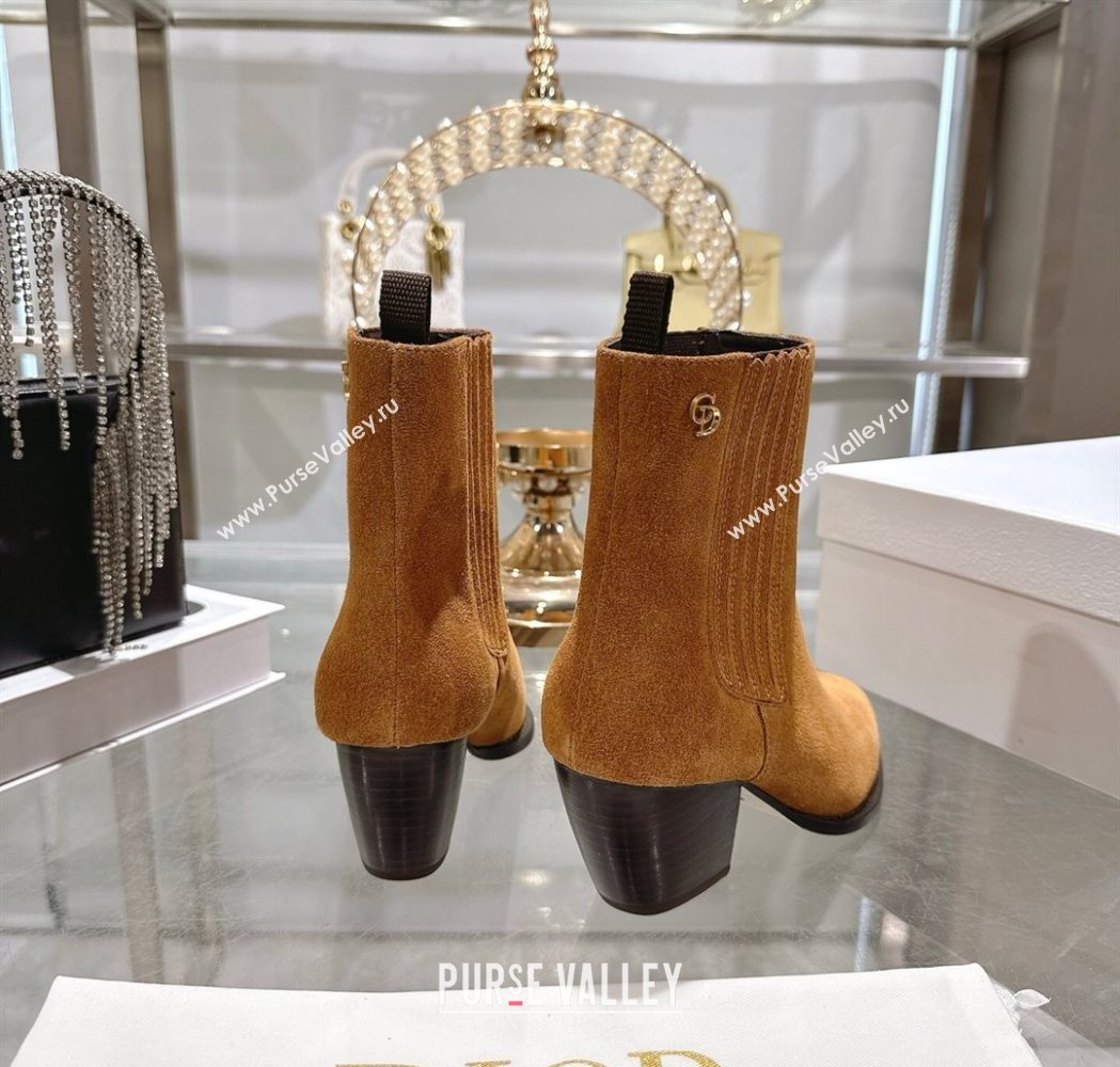 Dior Wild Heeled Ankle Boots 5cm in Suede Brown Yellow 2025 DR121610 (MD-251216131)