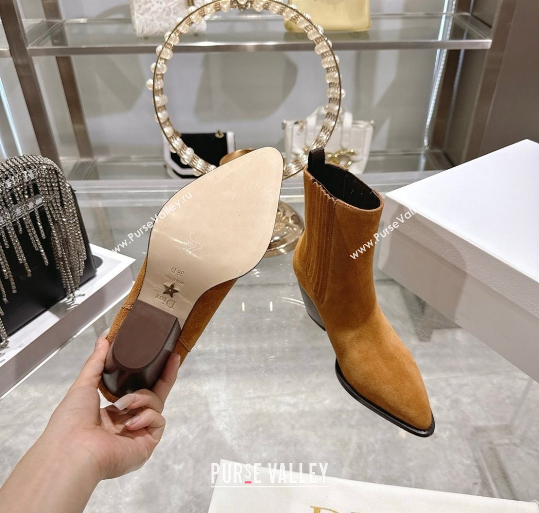 Dior Wild Heeled Ankle Boots 5cm in Suede Brown Yellow 2025 DR121610 (MD-251216131)