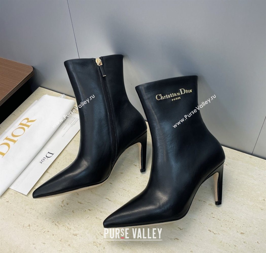 Dior My Dior Heeled Ankle Boots 8cm in Calfskin Leather Black 2025 DR121608 (MD-251216119)